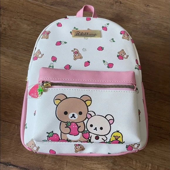 RILAKKUMA-NWT Faux Leather Small Backpack Rilakkuma and KoRilakkuma strawberry mini | Mercari main image 4